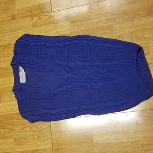 VTG Forenza 80s/90s v-neck cable knit sweater vest blue size medium